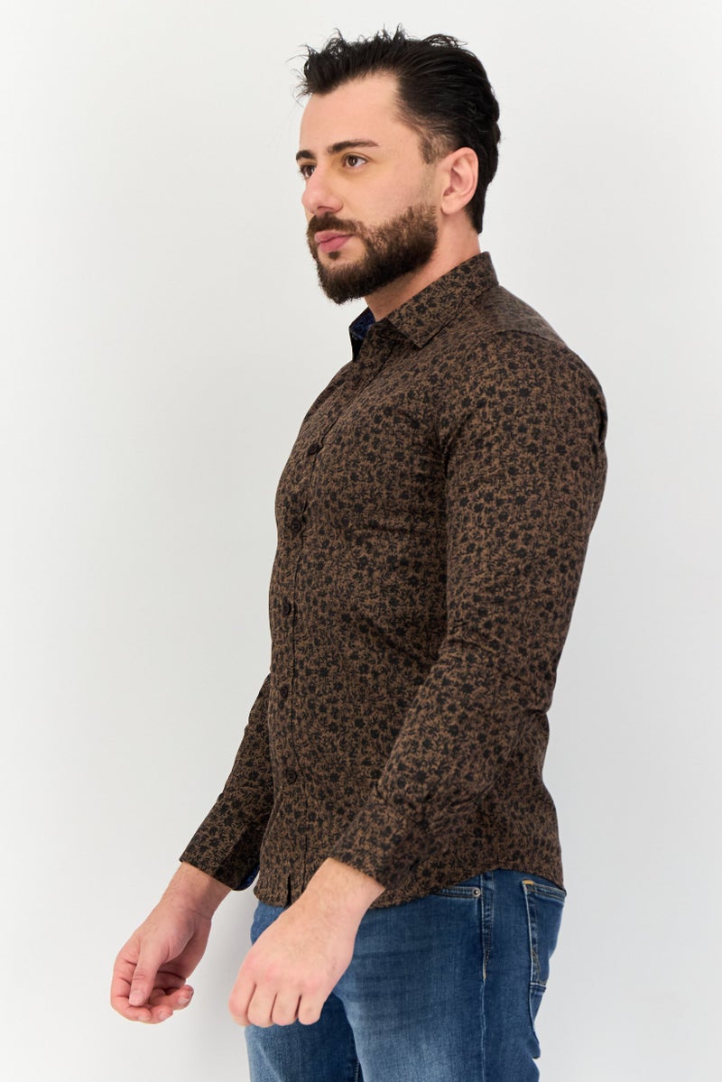 Kenneth Cole Men Regular Fit Floral Print Long Sleeves Shirt, Multicolor  - Image 2