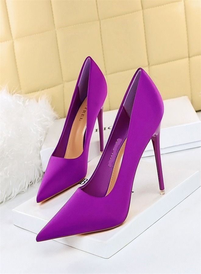 BIGTREE Shallow Pointed High Heels 10.5CM Purple - Image 2