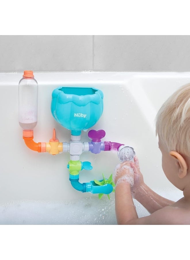 Nuby Wacky Waterworks Pipes Bath Toy with Interactive Features for Cognitive Development