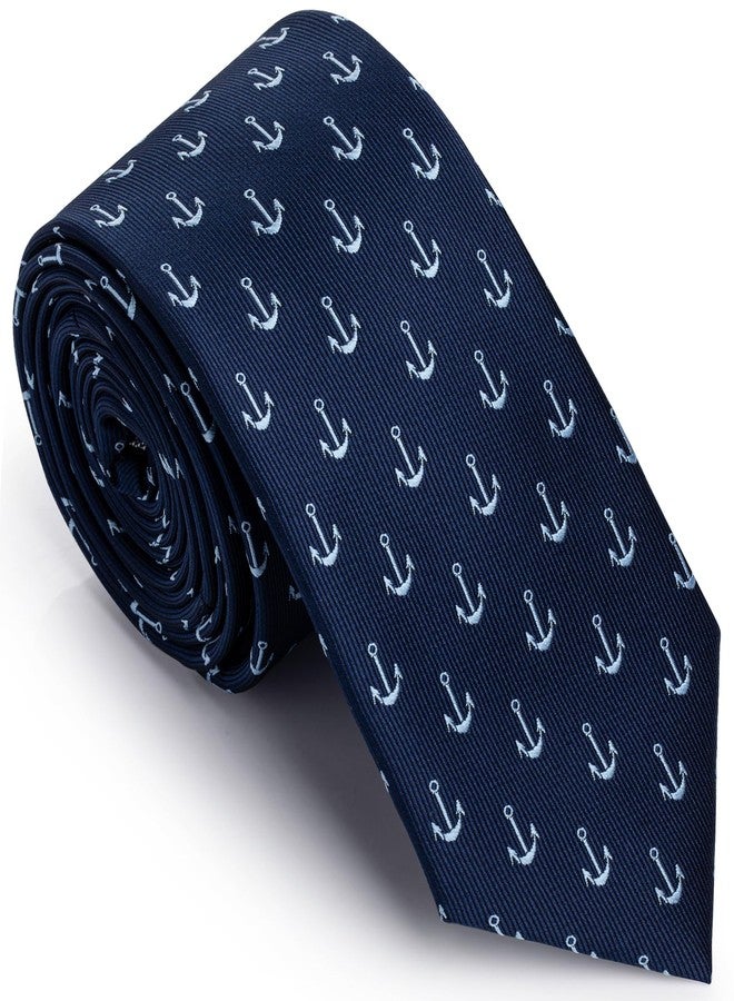 هاوسن ربطة عنق زرقاء داكنة من هاوسون، ربطات عنق مرحة ومبتكرة للرجال، 2.5 بوصة، ربطة عنق بحرية رفيعة، هدايا مثالية للبحارة وعشاق الإبحار. - Image 1