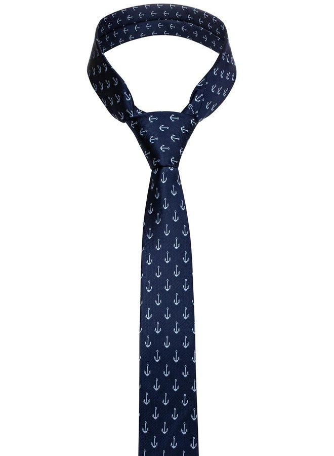 هاوسن ربطة عنق زرقاء داكنة من هاوسون، ربطات عنق مرحة ومبتكرة للرجال، 2.5 بوصة، ربطة عنق بحرية رفيعة، هدايا مثالية للبحارة وعشاق الإبحار. - Image 5