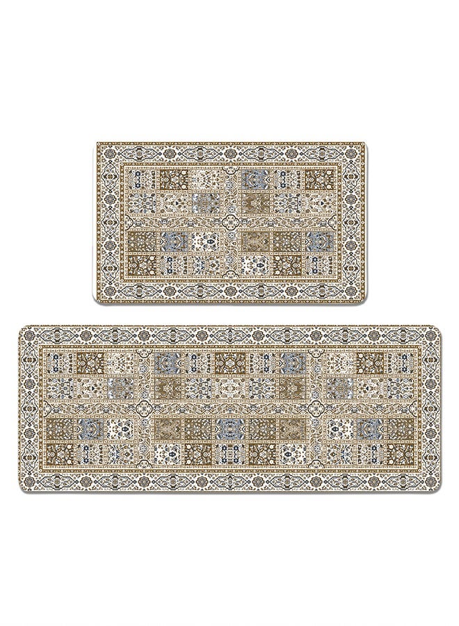 2 PCS Kitchen Floor Mats Rugs Set, Cushion Floor Carpet, Waterproof, Oil Resistant and Anti-Fatigue PU Standing Mat for Kitchen, Floor, Office, Sink, Laundry 45*75CM+45*120CM - Image 1