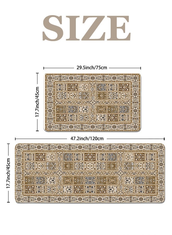 2 PCS Kitchen Floor Mats Rugs Set, Cushion Floor Carpet, Waterproof, Oil Resistant and Anti-Fatigue PU Standing Mat for Kitchen, Floor, Office, Sink, Laundry 45*75CM+45*120CM - Image 5