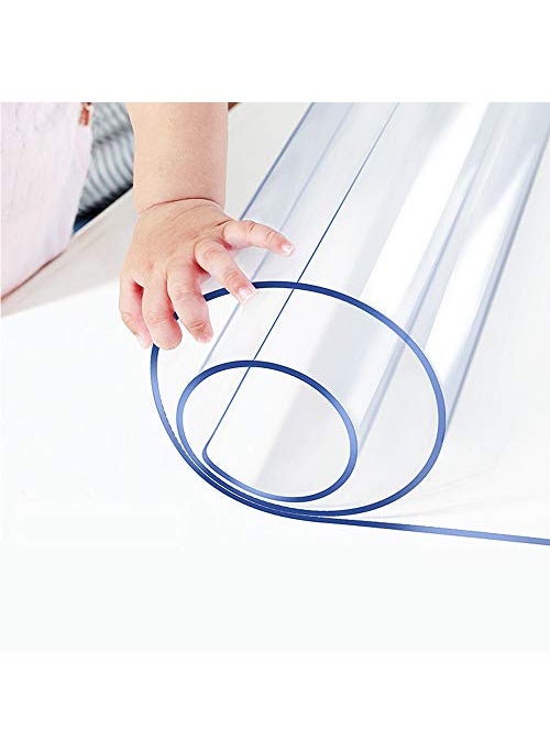 Wadrac Wadrac MultiSize Clear Table Protector Custom Eco Plastic Tablecloth Desk Cover NonSlip Protective Pads Waterproof 5ft Long 15mm thcik 24x60 Rectangle Vinyl Cover PVC DeskMat for Coffee Tabletop 