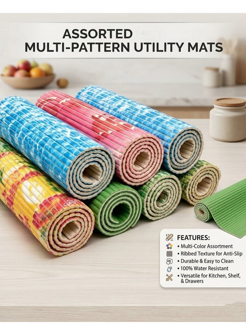 ALSAQER PVC Anti Slip Mat Roll 50 x 100 cm – Soft Cushioned Multi-Color Assorted Design Non Slip Floor Mat for Bathroom, Kitchen, Shower, Drawer, Shelf & Carpet Protection – Washable Multi-Purpose PVC Grip Mat - Image 1