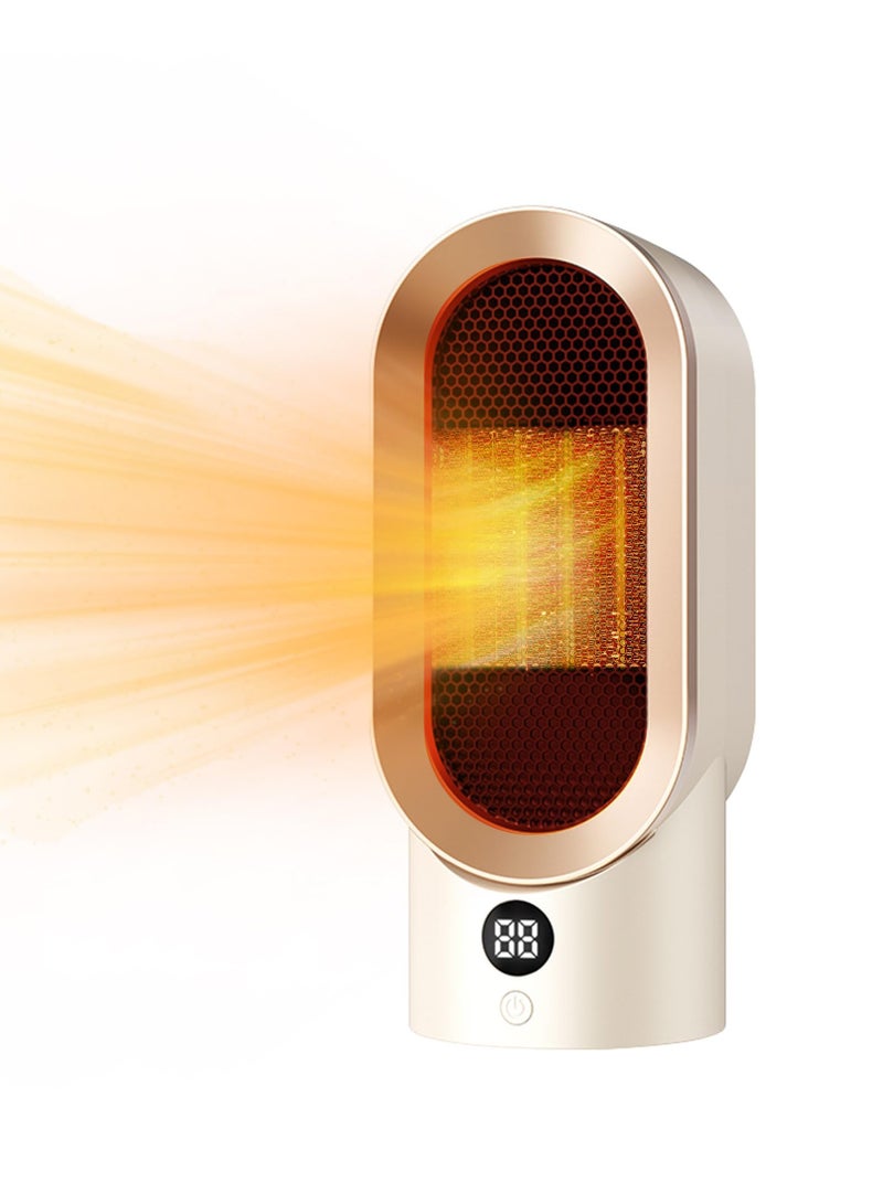 Space Heaters for Indoor Use, Portable Heater PTC Fast Heating, Two-Speed Portable Electric Small Heaters Fan for Indoor, Digital Display, Overheating Protection for Bedroom Home Office (800W)  - Image 1