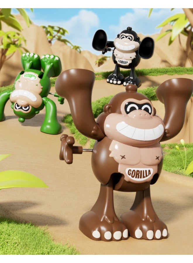 هالامودو 【لعبة غوريلا بزنبرك】 ألعاب محاكاة حيوانات بزنبرك يدوي للأطفال لعبة روضة تعليمية | مناسبة للأطفال فوق 3 سنوات | مادة ABS آمنة | ألوان عشوائية | حركة شقلبة 360° + تقدم أمامي | تصميم صديق للبيئة بدون بطاريات | حجم علمي + حواف ناعمة مستديرة | متينة مقاومة للصدمات | تعزز النمو الحركي | لعبة تفاعل تعليمية بين الوالدين والطفل - Image 1