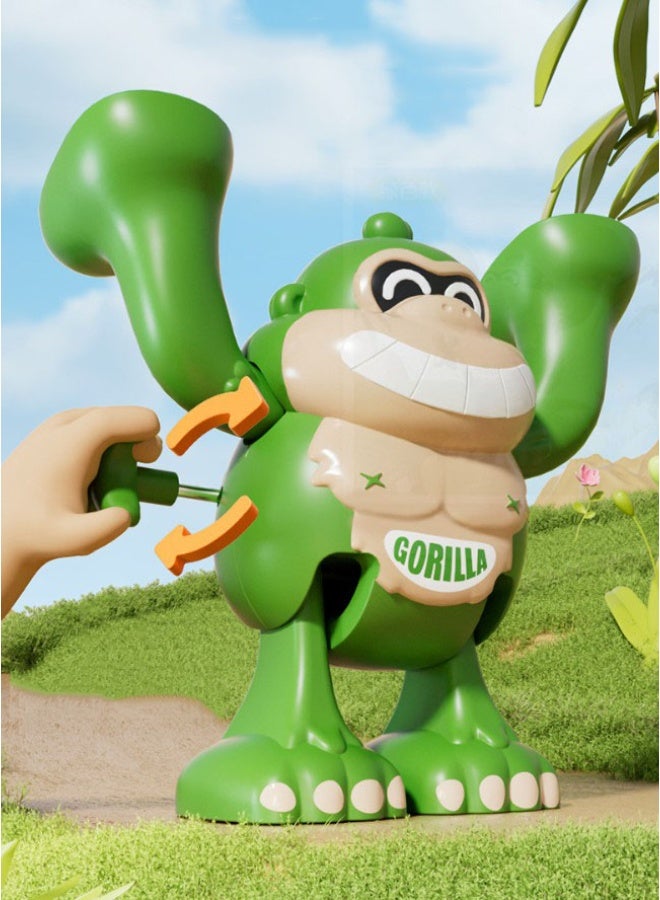 هالامودو 【لعبة غوريلا بزنبرك】 ألعاب محاكاة حيوانات بزنبرك يدوي للأطفال لعبة روضة تعليمية | مناسبة للأطفال فوق 3 سنوات | مادة ABS آمنة | ألوان عشوائية | حركة شقلبة 360° + تقدم أمامي | تصميم صديق للبيئة بدون بطاريات | حجم علمي + حواف ناعمة مستديرة | متينة مقاومة للصدمات | تعزز النمو الحركي | لعبة تفاعل تعليمية بين الوالدين والطفل - Image 2