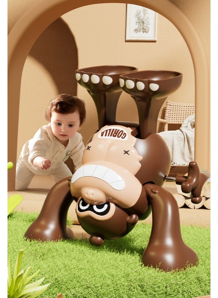 هالامودو 【لعبة غوريلا بزنبرك】 ألعاب محاكاة حيوانات بزنبرك يدوي للأطفال لعبة روضة تعليمية | مناسبة للأطفال فوق 3 سنوات | مادة ABS آمنة | ألوان عشوائية | حركة شقلبة 360° + تقدم أمامي | تصميم صديق للبيئة بدون بطاريات | حجم علمي + حواف ناعمة مستديرة | متينة مقاومة للصدمات | تعزز النمو الحركي | لعبة تفاعل تعليمية بين الوالدين والطفل - Image 5