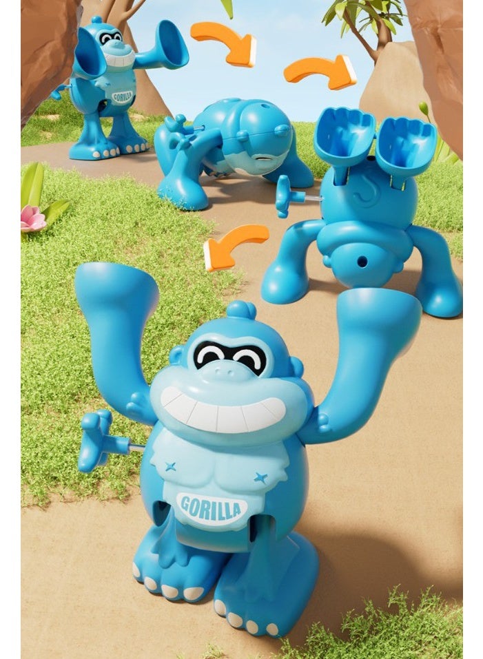 هالامودو 【لعبة غوريلا بزنبرك】 ألعاب محاكاة حيوانات بزنبرك يدوي للأطفال لعبة روضة تعليمية | مناسبة للأطفال فوق 3 سنوات | مادة ABS آمنة | ألوان عشوائية | حركة شقلبة 360° + تقدم أمامي | تصميم صديق للبيئة بدون بطاريات | حجم علمي + حواف ناعمة مستديرة | متينة مقاومة للصدمات | تعزز النمو الحركي | لعبة تفاعل تعليمية بين الوالدين والطفل - Image 3