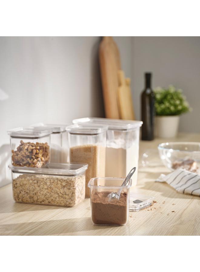 erorex Dry Food Jar With Lid, Set Of 6, Transparent - Image 2