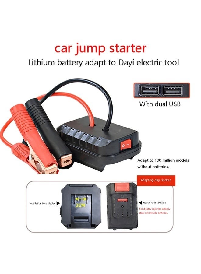 Car Emergency Starter for Makita Battery, Lithium Battery Converter and Booster Cable Adapter, Auto Ignition Device with Charger Clip, Emergency Power Supply for DIY Tools and Vehicle Jump Start - Image 2