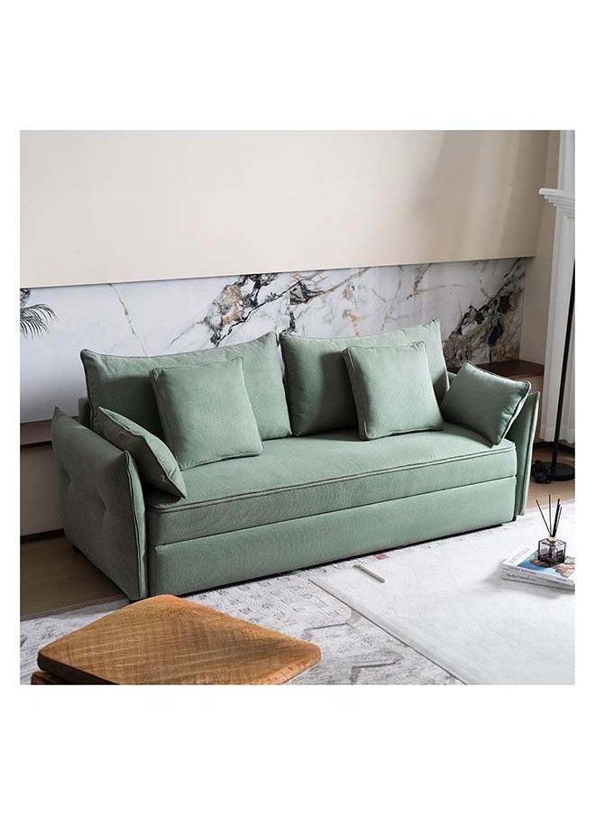 DANUBE HOME Danube Home Zaden 3 Seater Fabric Sofabed Modern Design Three Seat Sofas Comfortable Living Room Furniture L 220 x W 86 x H 92 cm Green  - Image 3
