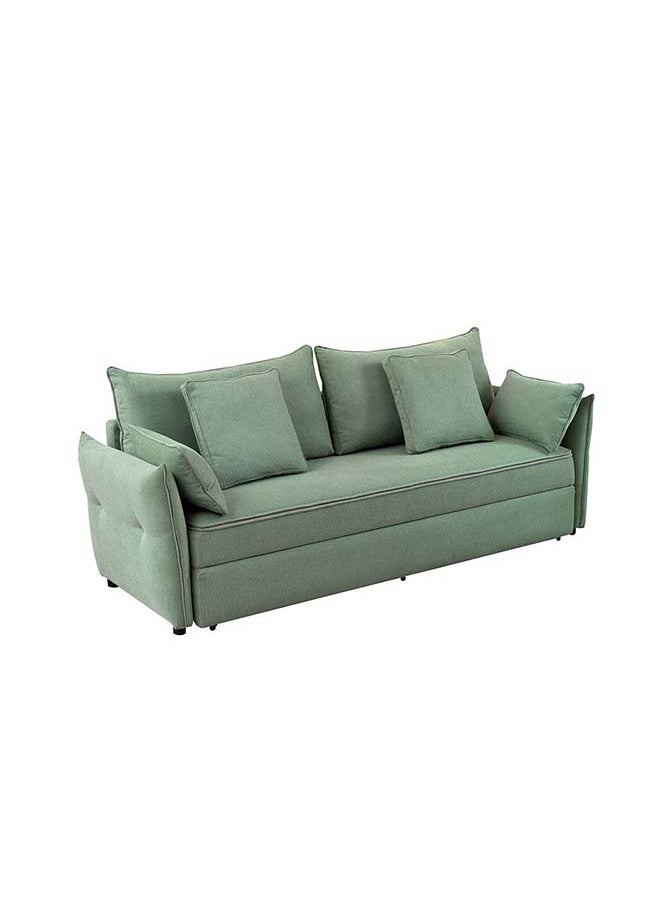 DANUBE HOME Danube Home Zaden 3 Seater Fabric Sofabed Modern Design Three Seat Sofas Comfortable Living Room Furniture L 220 x W 86 x H 92 cm Green  - Image 4