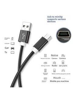Generic Mini5P UsbT-type Mouth Camera Mobile Hard Disk Driving Recorder MP3 Old-fashioned Mobile Phone T-type Charging Cable-Color:Black Mini5p Usb To V3 Data Cable 2m  - Image 4