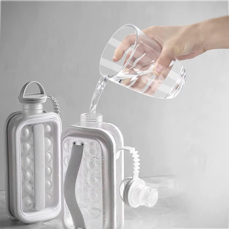 SIMESTICH Ice Ball Maker Portable Ice Maker Bottle Makes 17 Ice Cubes Ice Cube Molds Bottle Creative Ice Hockey Bubble Ice Maker Kettle for WhiskeyHockeyChampagneJuiceCoffee White - Image 4