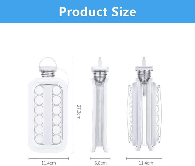 SIMESTICH Ice Ball Maker Portable Ice Maker Bottle Makes 17 Ice Cubes Ice Cube Molds Bottle Creative Ice Hockey Bubble Ice Maker Kettle for WhiskeyHockeyChampagneJuiceCoffee White - Image 2