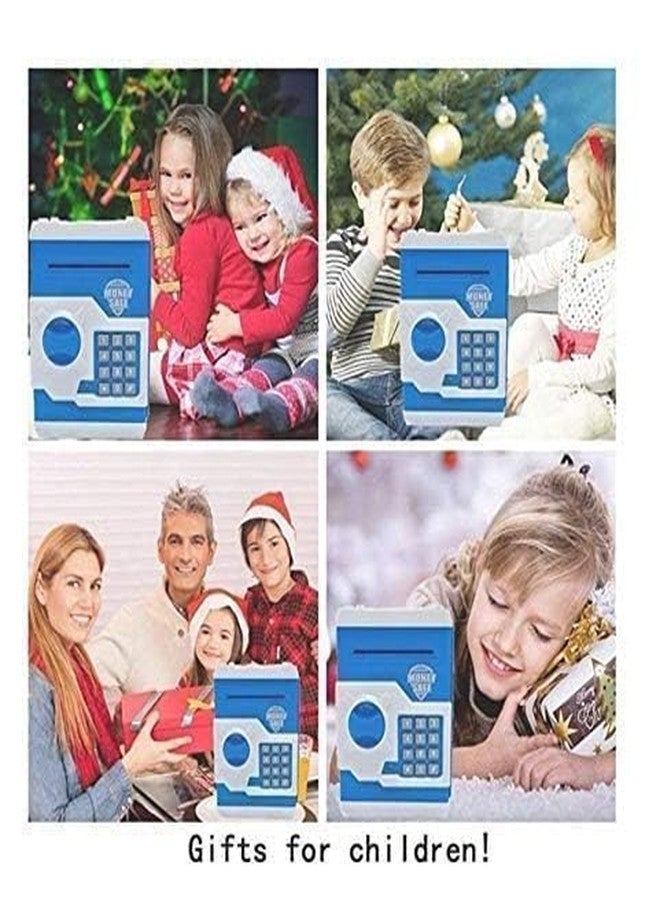 CARRYZE Electronic Money Bank Safe Box with Digital Keypad | Mini ATM Style Piggy Bank for Kids (Blue & White) - Image 3