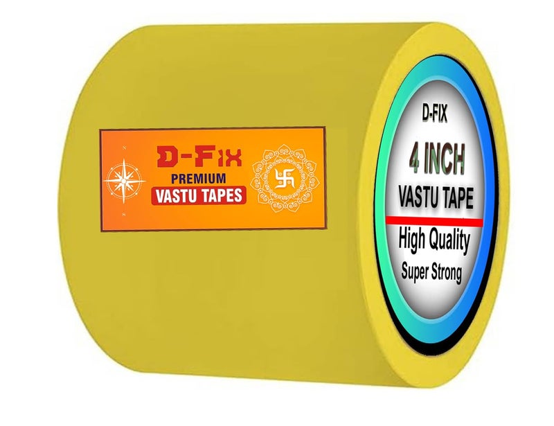D-Fix ® Vinyl Vastu Color Floor Tapes - 20 Meters Approx in Length 96MM / 04" Width - 1 Roll Per Pack - Vastu Dosh Remedy/Vastu Correction for WC Toilet and Entrance -(Yellow) - Image 1