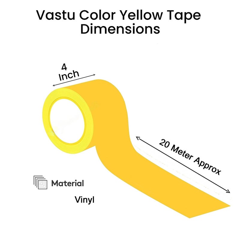 D-Fix ® Vinyl Vastu Color Floor Tapes - 20 Meters Approx in Length 96MM / 04" Width - 1 Roll Per Pack - Vastu Dosh Remedy/Vastu Correction for WC Toilet and Entrance -(Yellow) - Image 2
