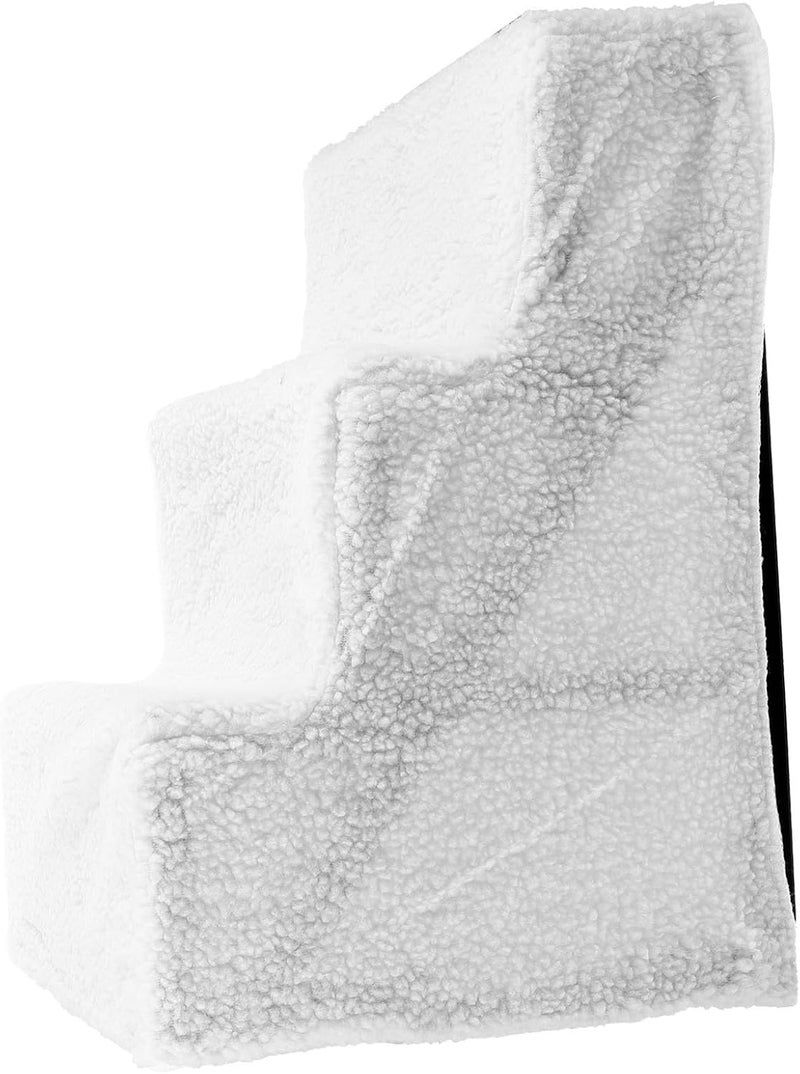 DOITOOL Pet Steps and Jumping Stair for Small Dogs and Cats, Portable White Modular Pet Stair with Removable Washable Cover, Suitable for High Sofas and Beds in Home Use - Image 1