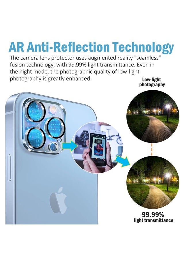 QHOHQ [3 Pack] Tempered Glass Camera Lens Protector for iPhone 6.1" ＆ iPhone 6.7", 9H Hardness, HD, Anti-Scratch, Easy to Install, Case Friendly [Does not Affect Night Shots] - Image 3