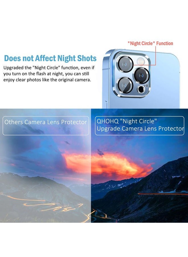 QHOHQ [3 Pack] Tempered Glass Camera Lens Protector for iPhone 6.1" ＆ iPhone 6.7", 9H Hardness, HD, Anti-Scratch, Easy to Install, Case Friendly [Does not Affect Night Shots] - Image 4