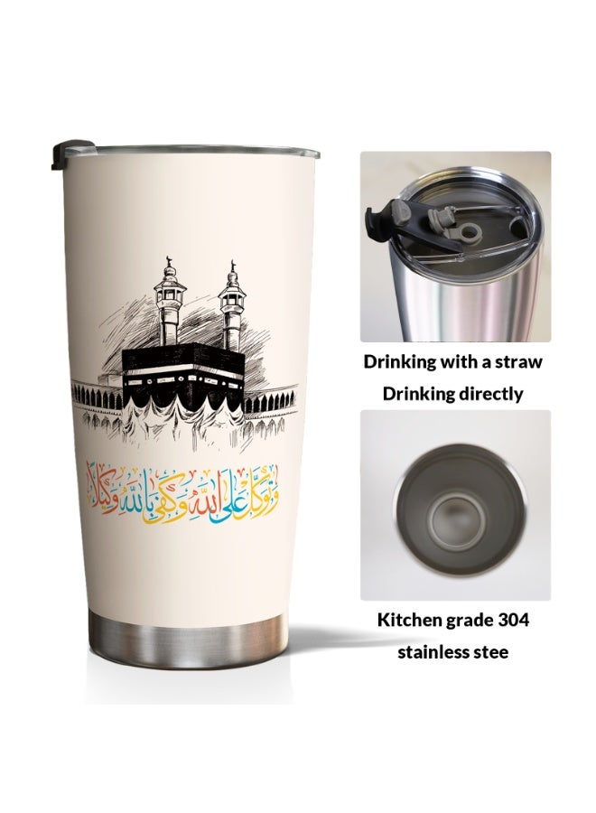 GALADUNE Portable Thermal Travel Mug – 20oz Insulated Stainless Steel Coffee Tumbler with Lid, Double Wall Vacuum Cup for Iced or Hot Drinks, Leak-Proof Design - Image 4