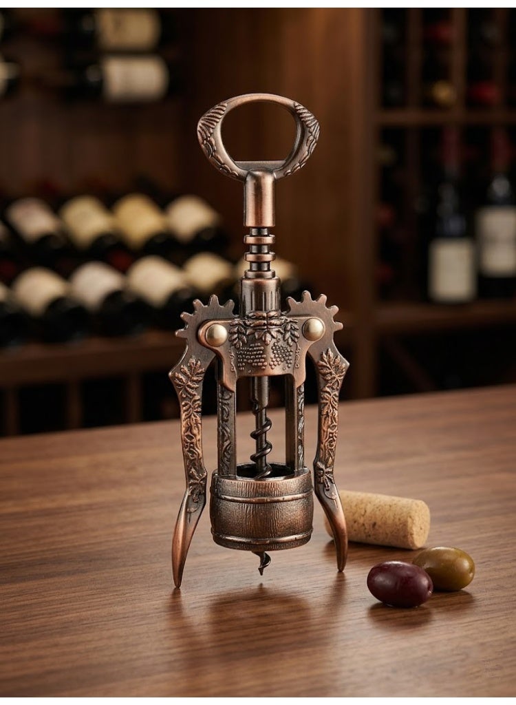 Vintage-Style Winged Corkscrew & Bottle Opener, Bronze - Image 2
