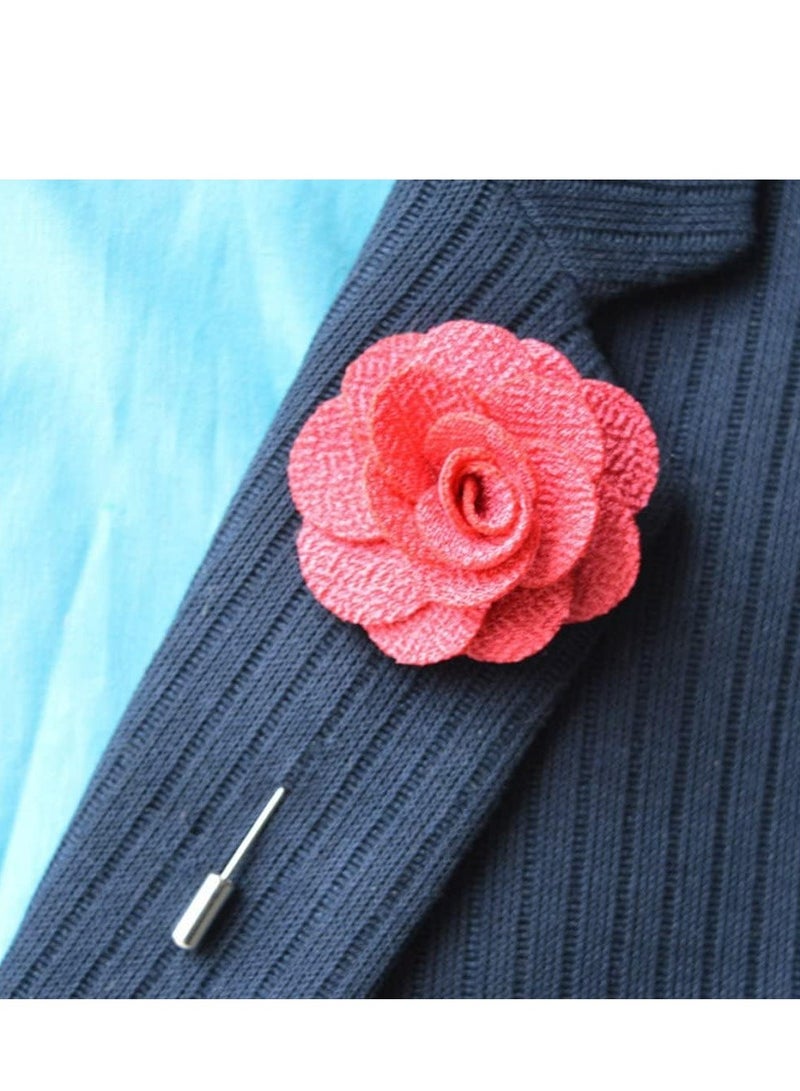 Oasisgalore 12 Pcs White Camellia Lapel Pins, Handmade Boutonnieres for Suits, Weddings, and Parties. - Image 4