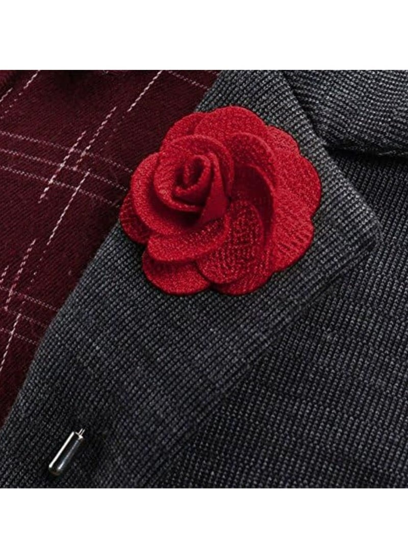 Oasisgalore 12 Pcs White Camellia Lapel Pins, Handmade Boutonnieres for Suits, Weddings, and Parties. - Image 5