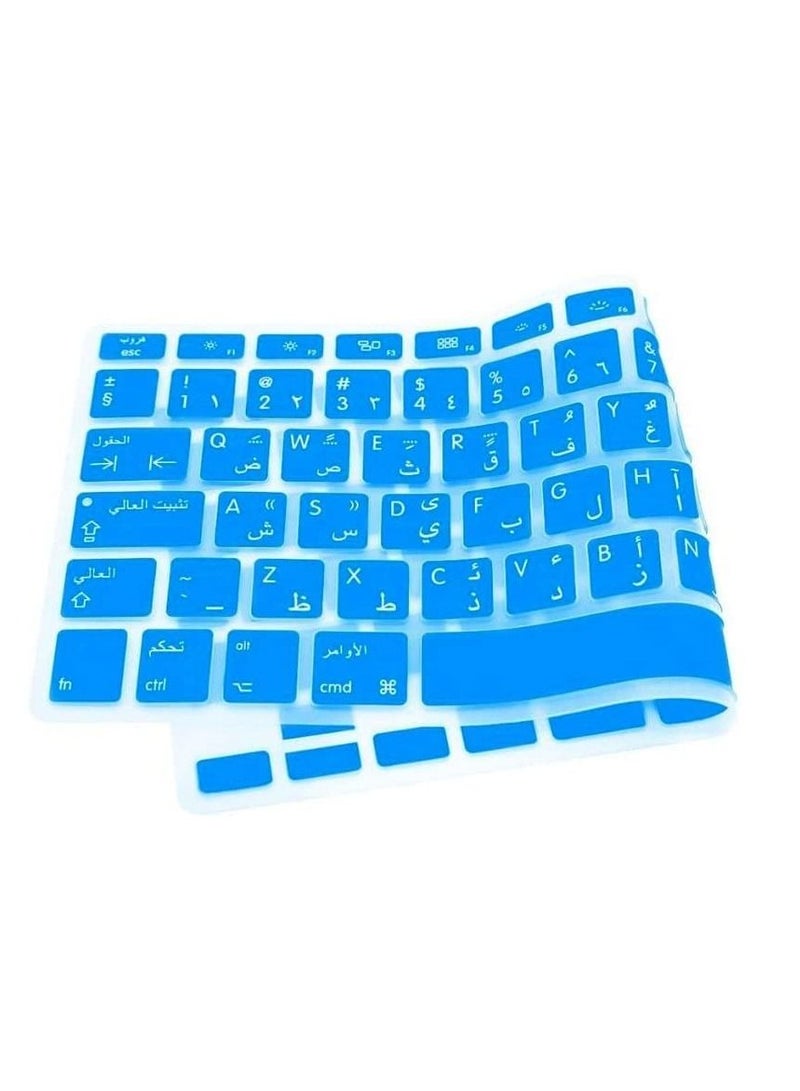 AMM EU/UK Version Arabic/English Silicone Keyboard Cover Skin for MacBook Air 13, Macbook Pro 13/15/17, 2015 or Older Version) & Older iMac Keyboard Protector- Dark Blue - Image 4