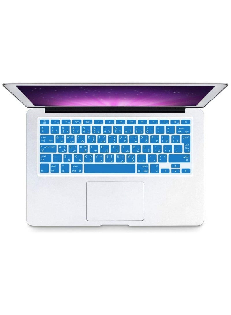 AMM EU/UK Version Arabic/English Silicone Keyboard Cover Skin for MacBook Air 13, Macbook Pro 13/15/17, 2015 or Older Version) & Older iMac Keyboard Protector- Dark Blue - Image 3
