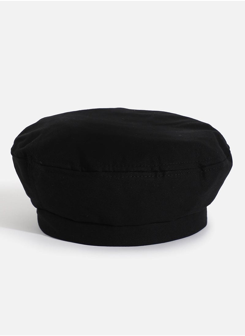 Haute Sauce Black Solid Beret Hat  - Image 1