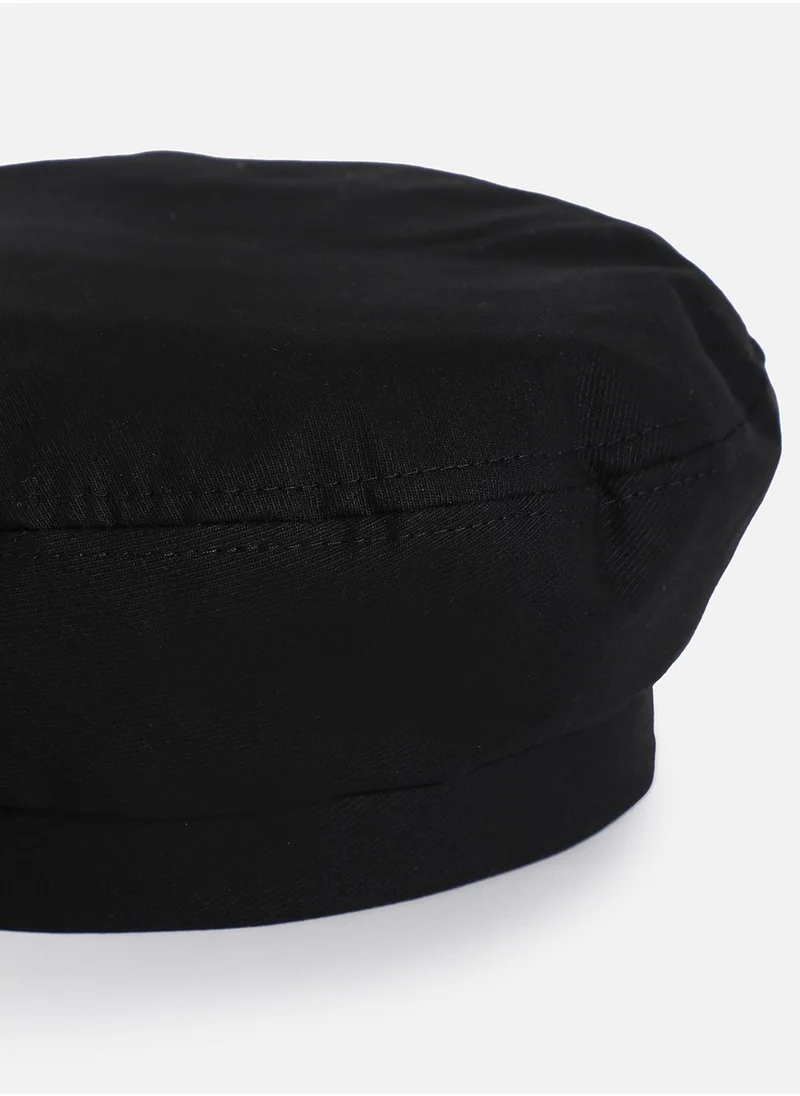 Haute Sauce Black Solid Beret Hat