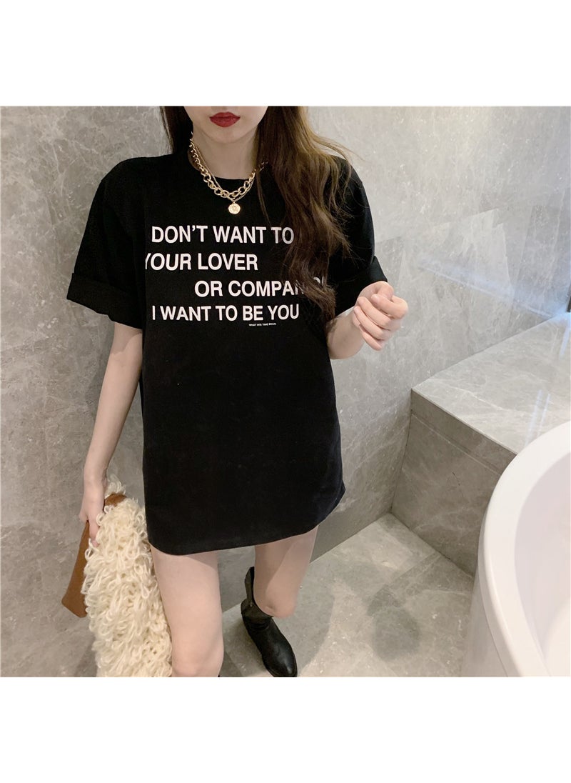 Generic - Smiley Face Printed Loose Fit Short Sleeve T-Shirt Womens Spring Summer New Casual Base Layer Round Neck Top Decorated With Flo Deer white - Image 1