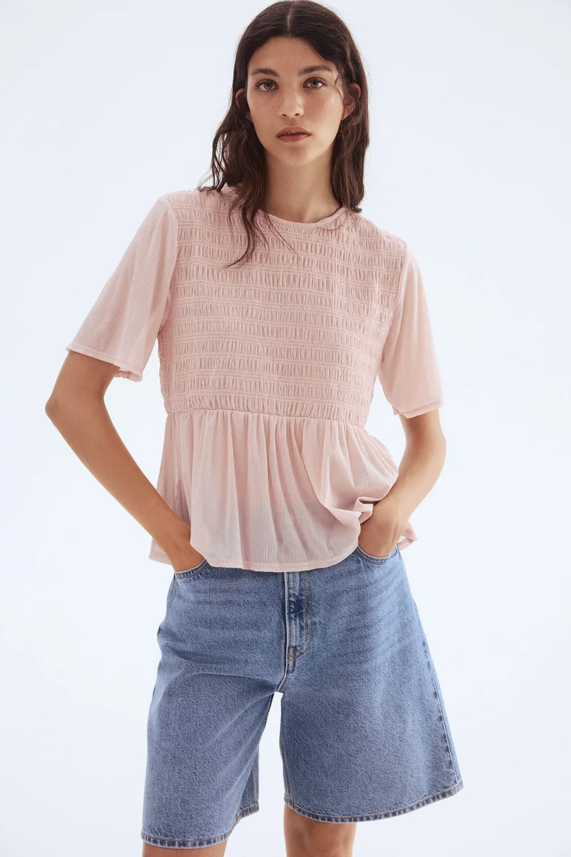 H&M Smocked peplum top