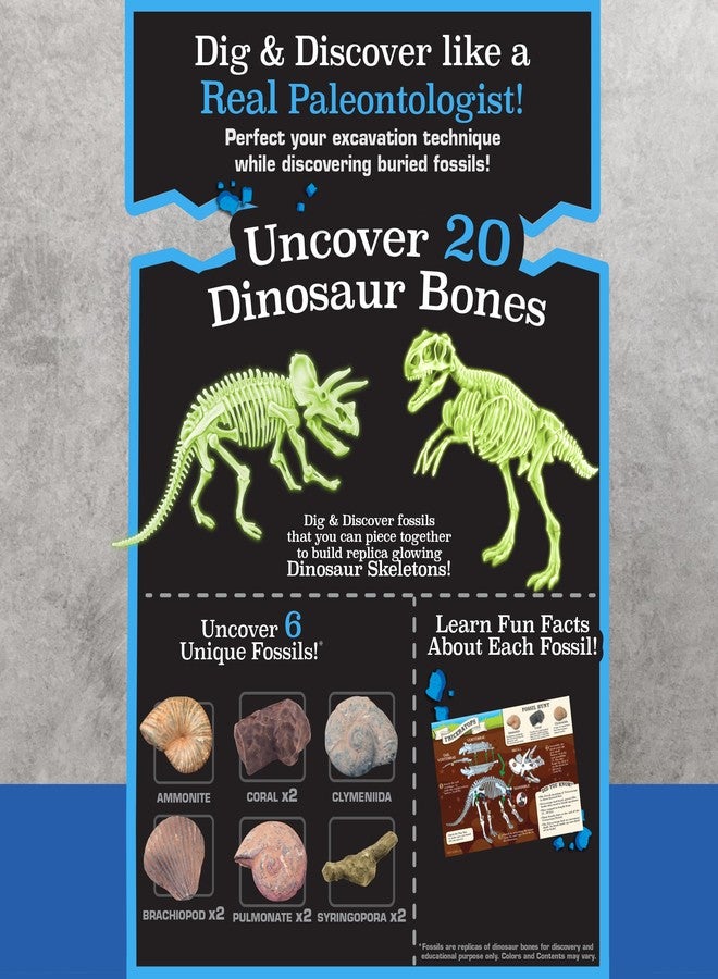 ArtSkills Epic Lab Dinosaur Fossil Digging Kit for Kids, Glow in The Dark Dinosaur Bones for Kids to Dig Up, Gifts for Boys 8-12 - Image 2