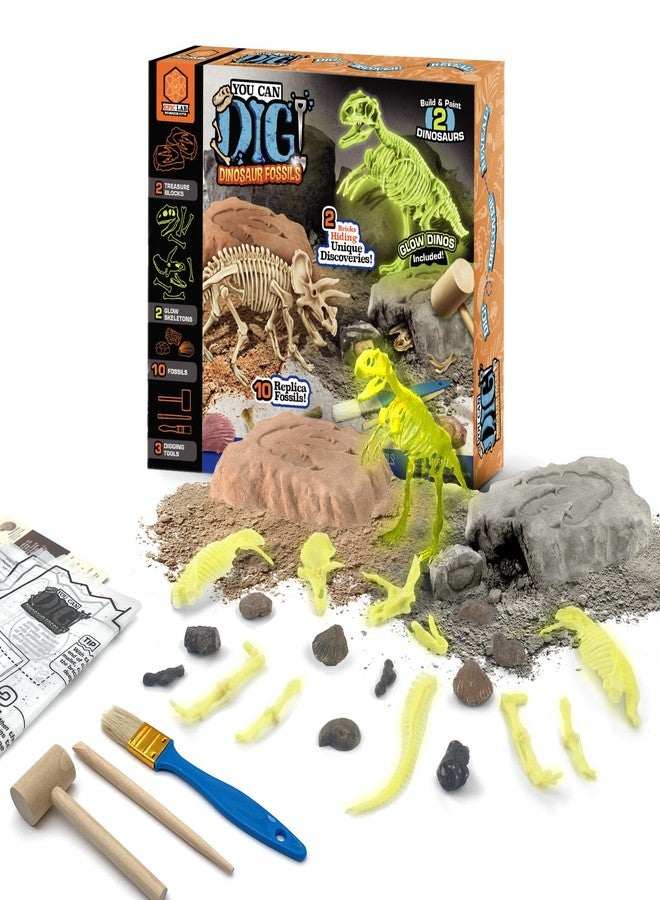 ArtSkills Epic Lab Dinosaur Fossil Digging Kit for Kids, Glow in The Dark Dinosaur Bones for Kids to Dig Up, Gifts for Boys 8-12 - Image 1