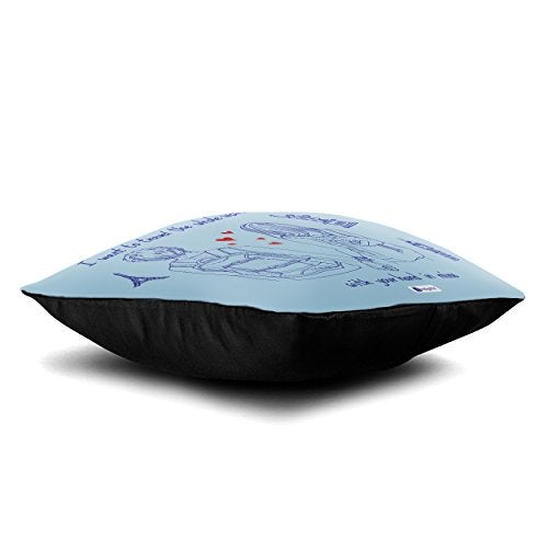 Indigifts Valentine Gifts for Girlfriend Travel Quote Blue Cushion Cover 12x12 inches with Filler - Valentine Day Gift| Valentine Gift for Boyfriend| Boyfriend Gifts| Love Gifts for Boyfriend - Image 3