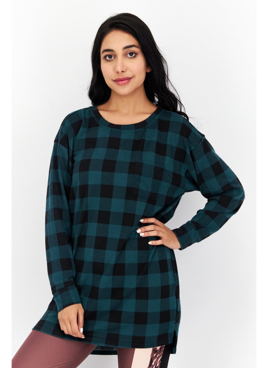 Women Checkered Full Sleeves Sleepwear Top, Black - pzsku/Z37579823B67805421693Z/45/_/1724350984/d57ba1d6-564e-43d4-83c5-073b4b798152