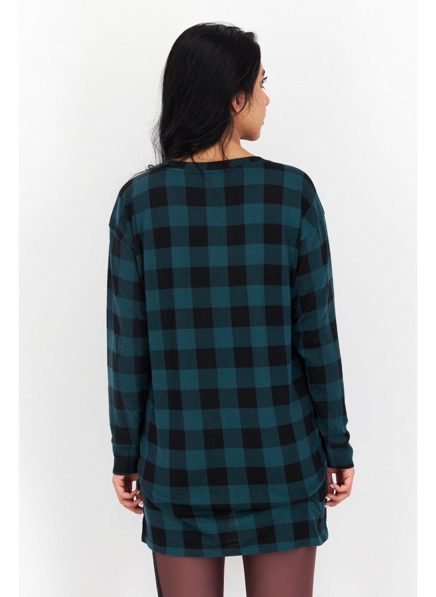 Women Checkered Full Sleeves Sleepwear Top, Black - pzsku/Z37579823B67805421693Z/45/_/1734963387/88f51d20-2cc8-45e8-b7f7-2166ba1167e8