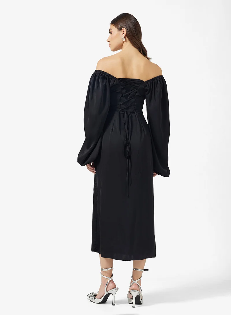 ELLA Puff Sleeved Shift Dress