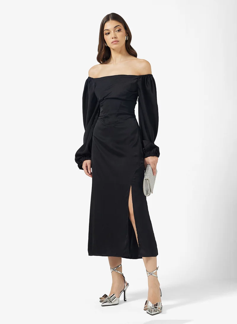 ELLA Puff Sleeved Shift Dress