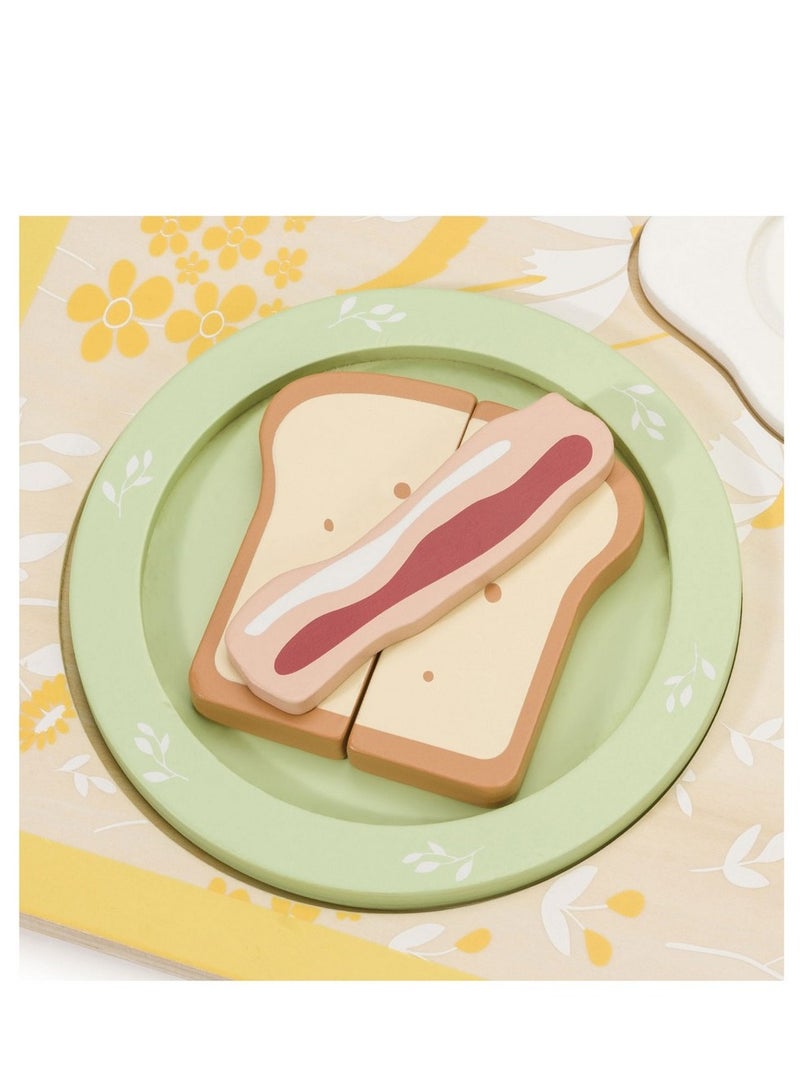 Classic World صينية الإفطار الكلاسيكية من وورلد فينتاج - مجموعة ألعاب الإفطار الخشبية، لعبة التظاهر، لعبة تعليمية، لعب أدوار إبداعية، مجموعة الإفطار - Image 4