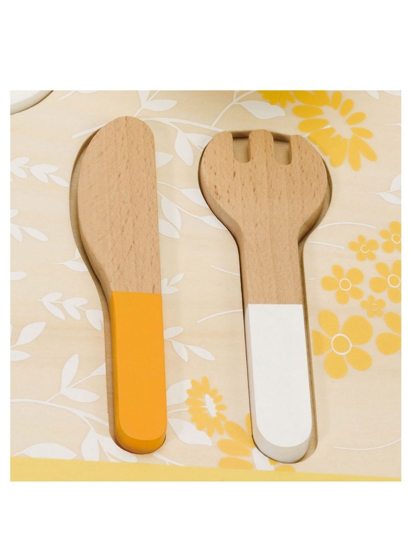 Classic World صينية الإفطار الكلاسيكية من وورلد فينتاج - مجموعة ألعاب الإفطار الخشبية، لعبة التظاهر، لعبة تعليمية، لعب أدوار إبداعية، مجموعة الإفطار - Image 5