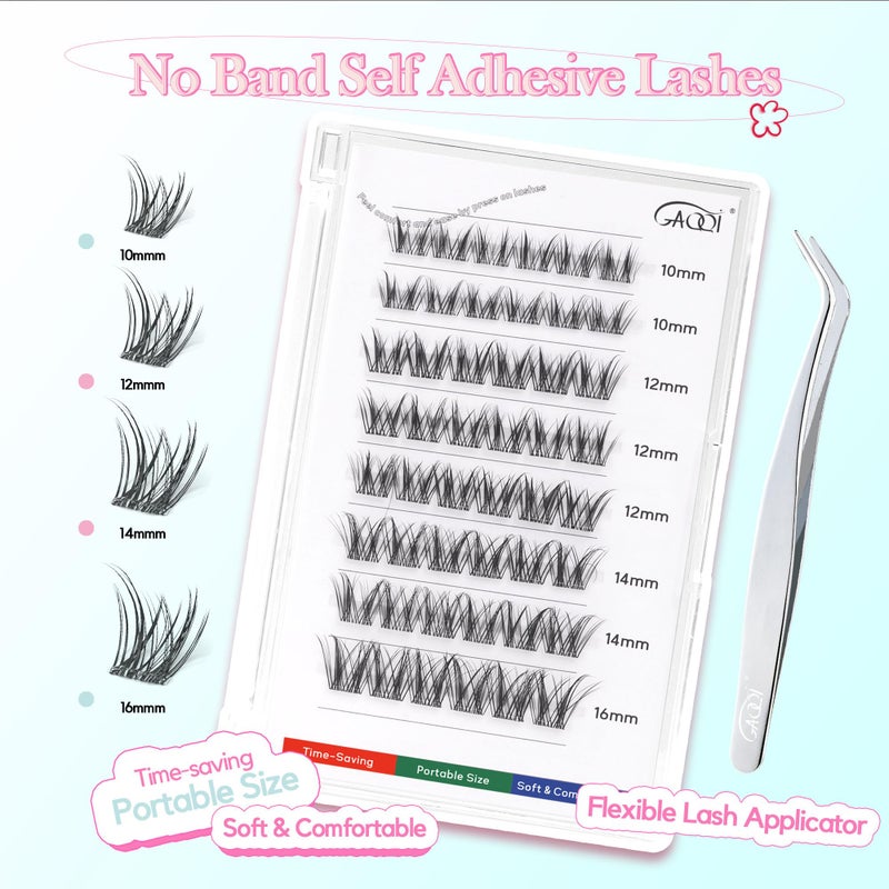 GAQQI Self Adhesive Eyelashes Clusters, No Glue Lash Clusters 10-16mm Wispy & Wet Cluster Lashes, No Band Press On Lashes, More Comfortable & Stronger Hold (Rabbitï¼‰ - Image 5