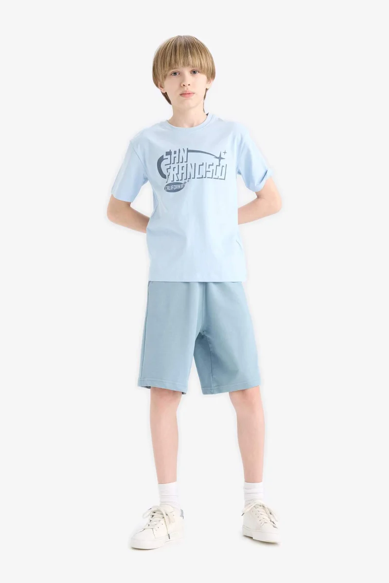 ديفاكتو Boy Regular Fit Sweatshirt Fabric Shorts