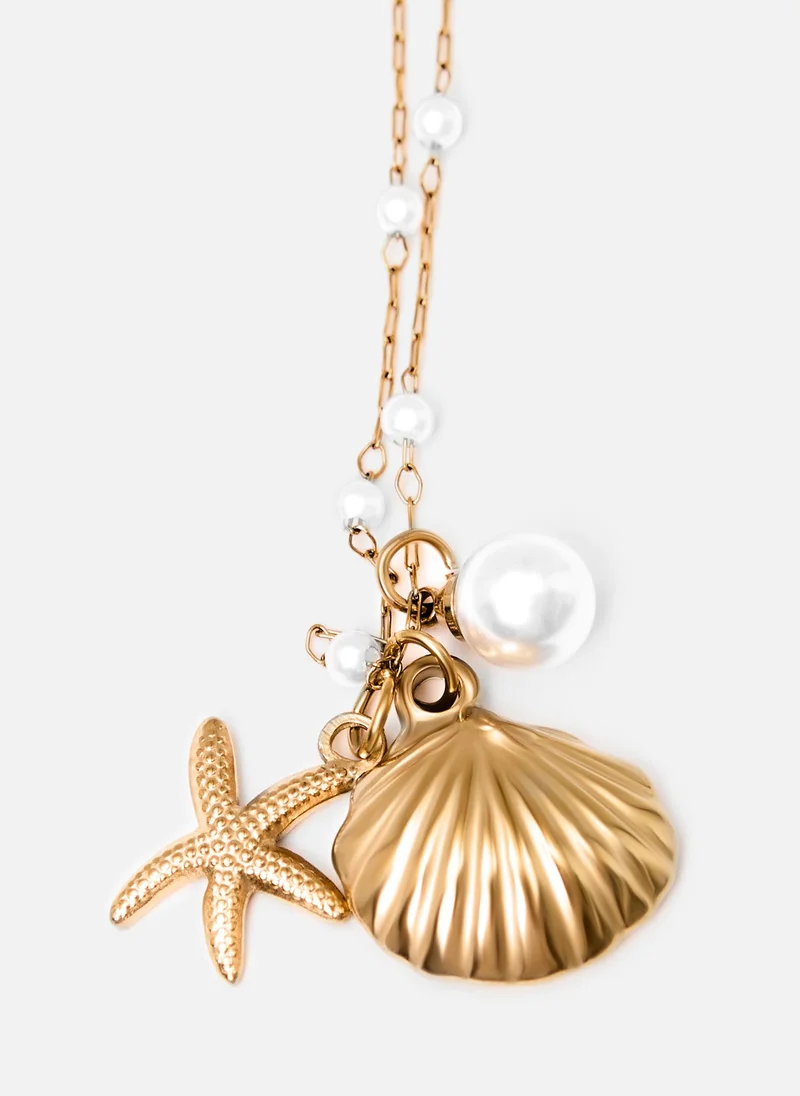 Lichi Chain with pearls and marine decoration