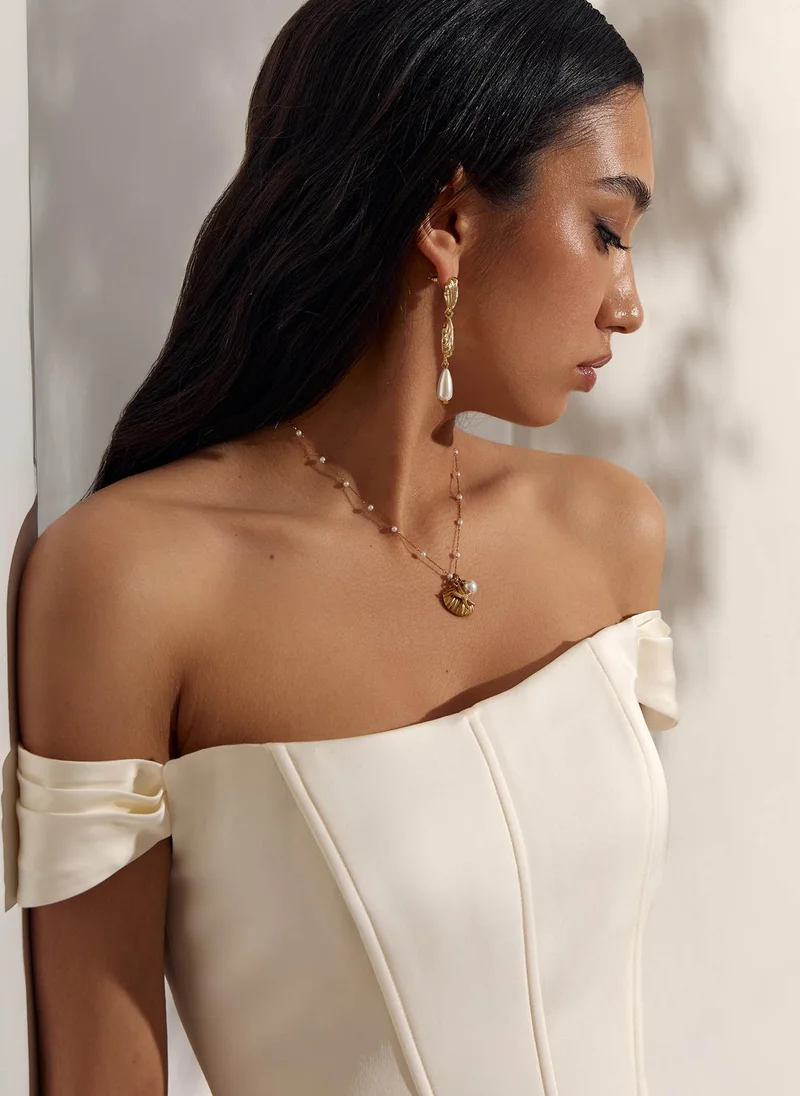 Lichi Chain with pearls and marine decoration